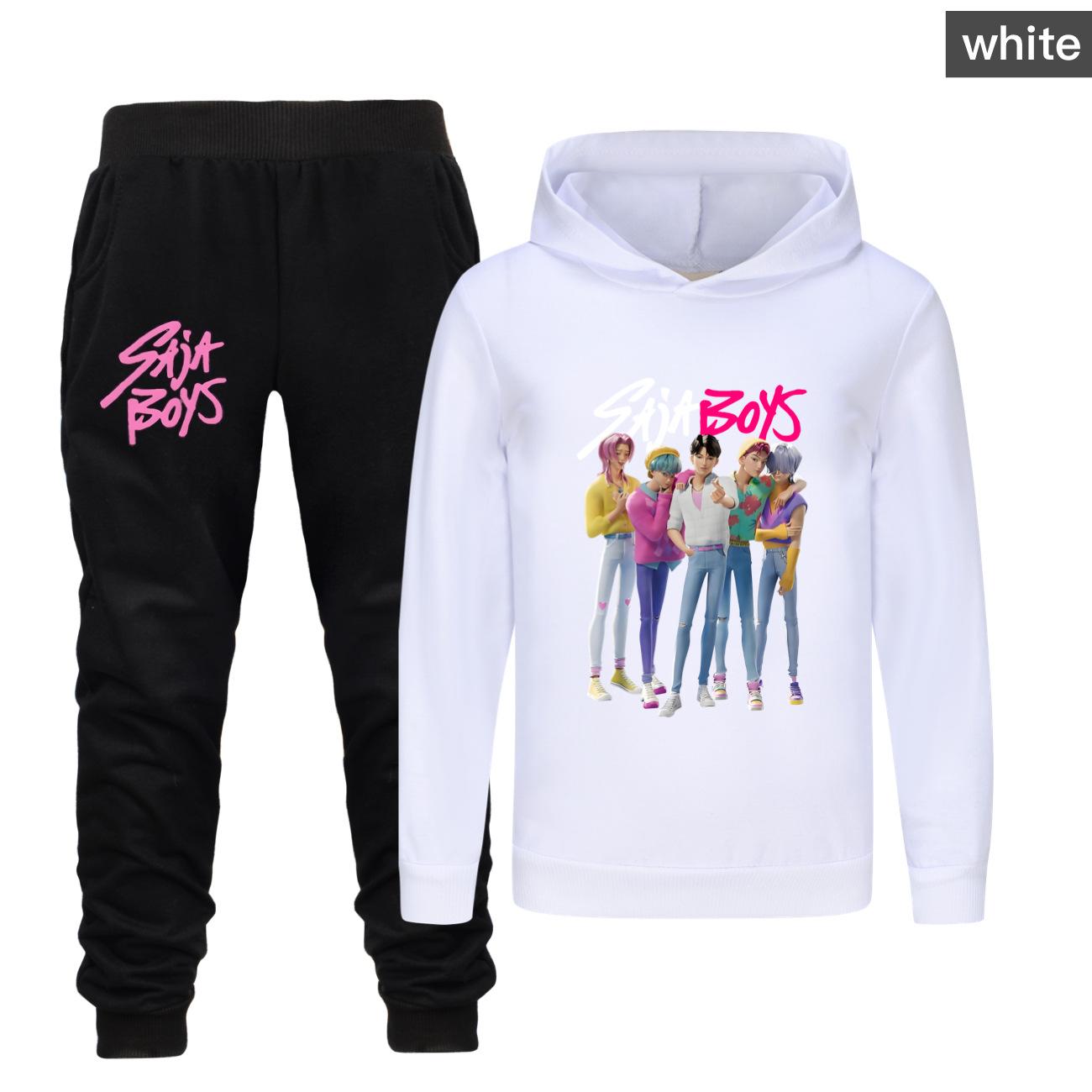 

Дитячі Комплекти Одягу Kpop Група Полювання на Відьом Saja Хлопчики Дитяче Худі з Капюшоном 120 білий