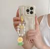 ins niche pearl flower pendant for iPhone16Pro max mobile phone case Apple 17 soft case 14/15