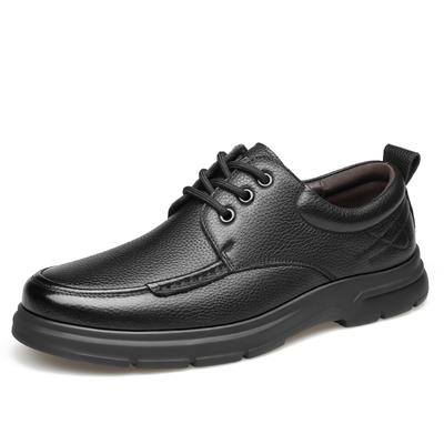 New  Genuine Leather Shoes Men Flats Fashion Men's Casual Shoes  Man Soft Comfortable Lace Up Black