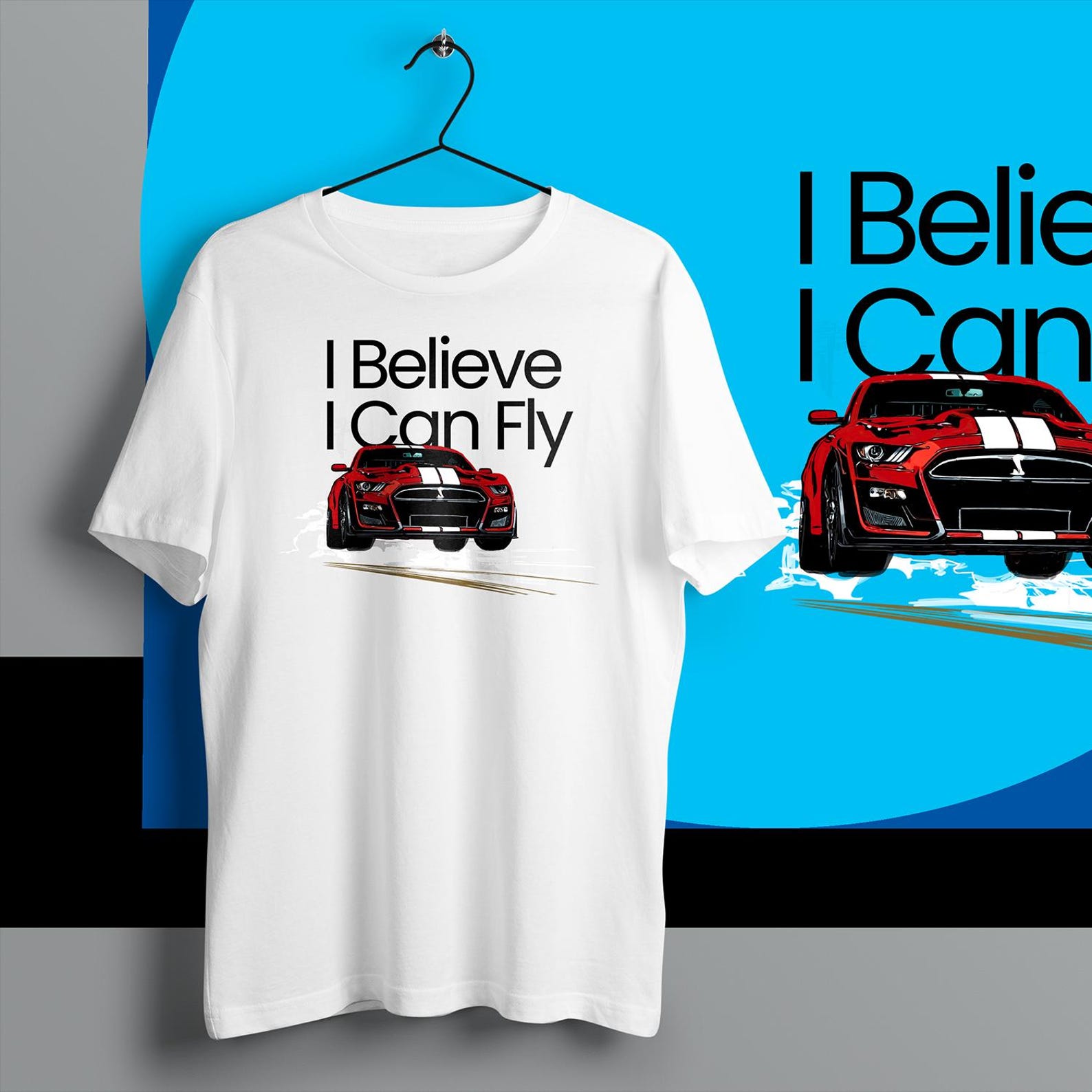 Pony Car T-Shirt: Classic Mustang GT American Muscle Tee S