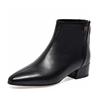 Pointed short boots women's autumn and winter new simple temperament light version rear zipper small leather boots