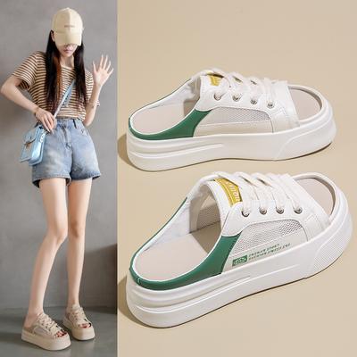 2026 Verano Zapatillas Cómodas Zapatos Blancos Pequeños Zapatos de Mujer Cientos Casual Sandalias Transpirables K8711