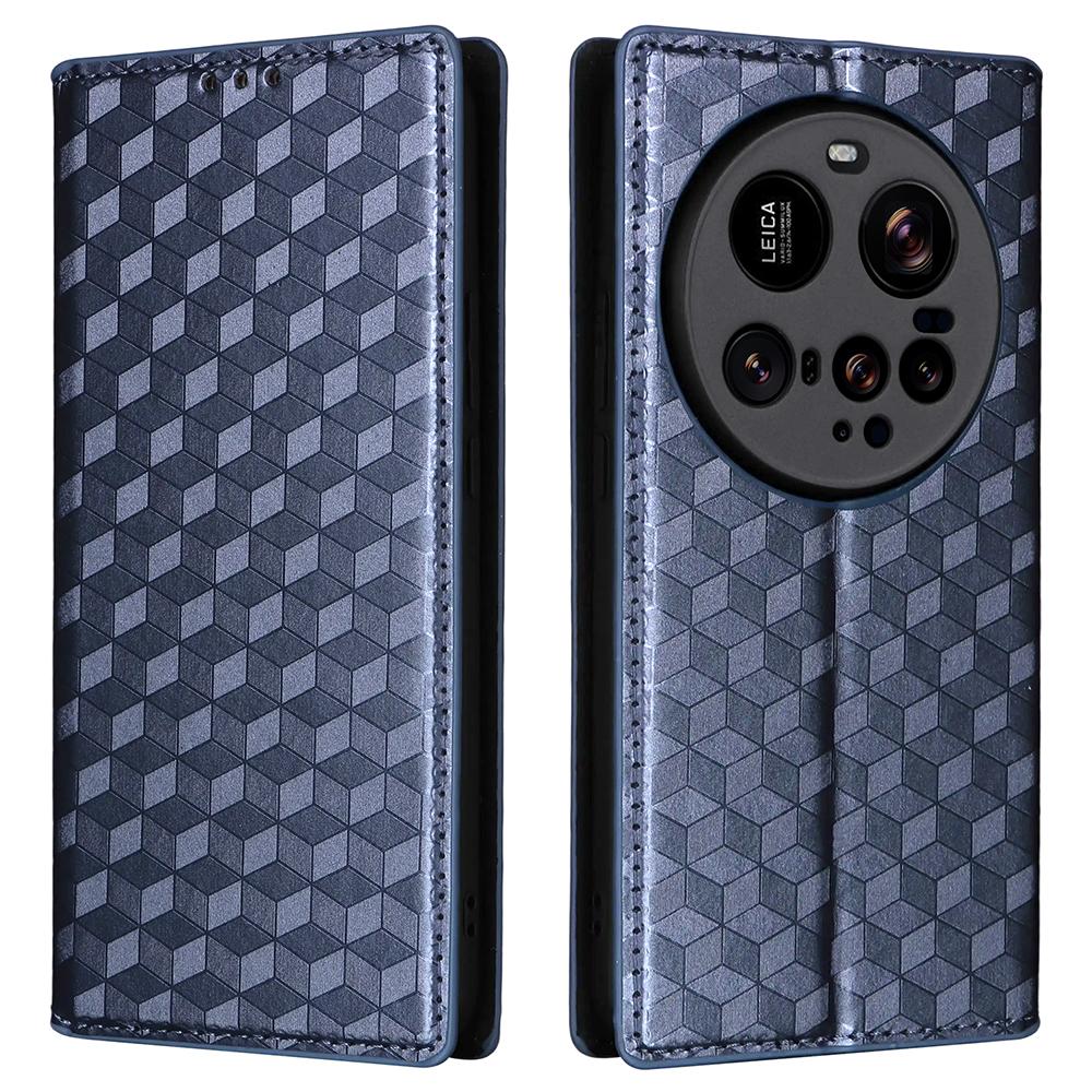 For Xiaomi 15 Ultra Case Wallet Rhombus Imprinted Leather Phone Cover