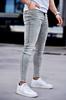 GINGTTO Men's Skinny Stretch Denim Jeans, Gray, Size 30