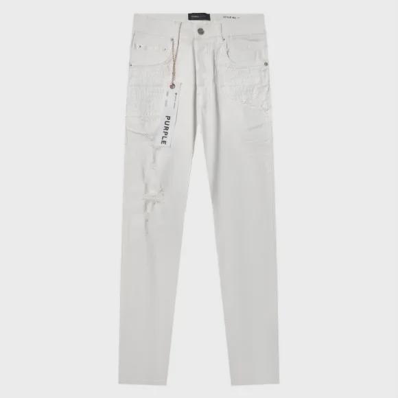Men's Trendy Korean Style Ripped Purple Jeans - Autumn Collection