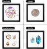 100pcs Clearview 3D Floating Display Cases Dustproof Acrylic Jewelry Storage Box with Elastic Film Transparent Hanging Organizer
