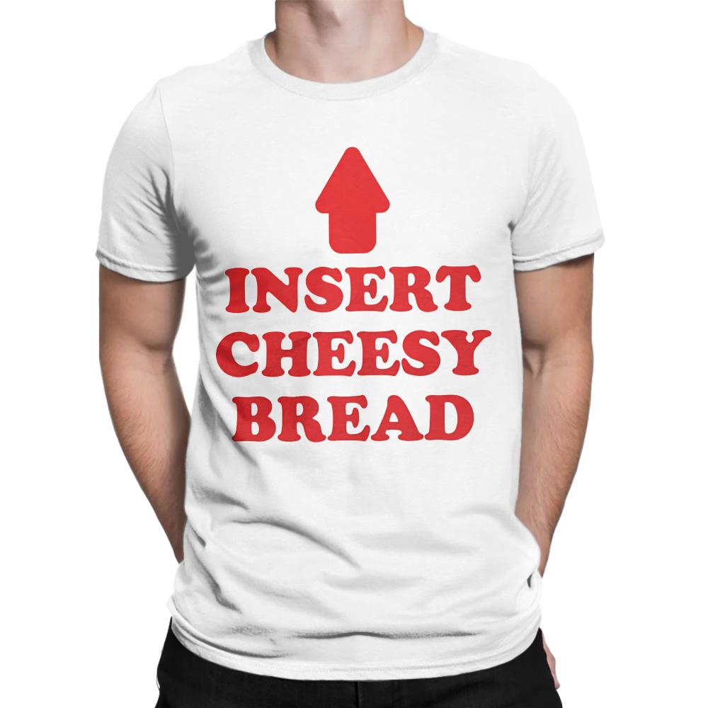 Insert Cheesy Bread Printed TShirts Beach Cotton TShirts for Men Women Leisure Casual Tee Shirt Short Sleeves Y2K Basic Tops M