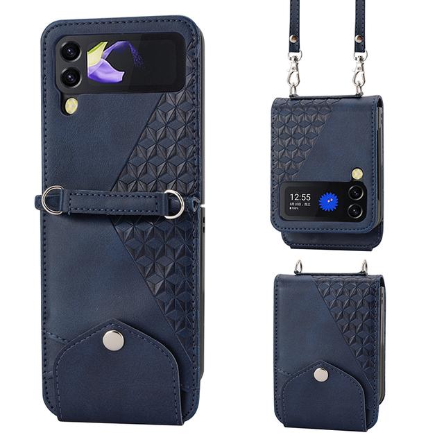 Módní dámská crossbody kabelka pro Samsung Galaxy Z Flip 3 4 5g Card Bag Kryt na telefon pro Galaxy Z Flip3 Flip4 kožené pouzdro