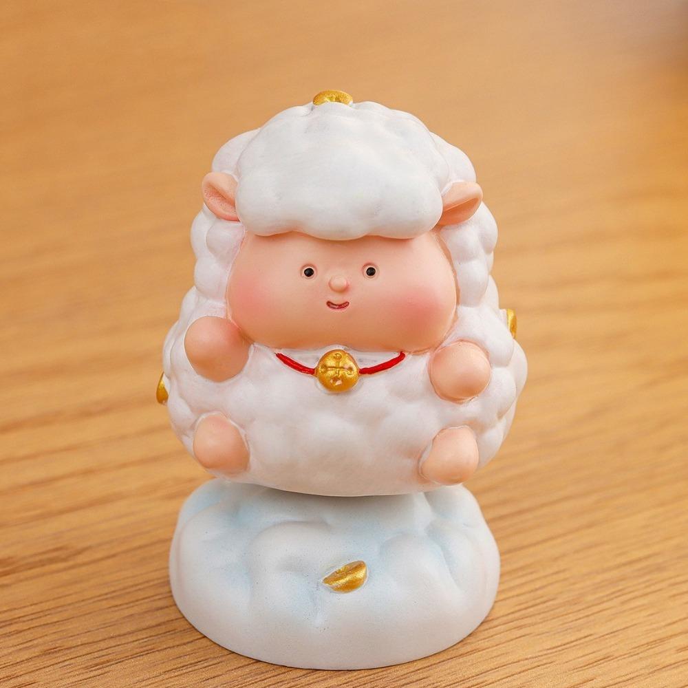 Cartoon Rotating Sheep Figurine Resin Lamb Ornament Creative Fidget Toy  Office