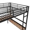 Children Bed Strong Carrying Capacity Metal with Large Bookshelf Four Small Shelves Ladder Fall Protection Grilles Home Frame Loft Furniture Bunk