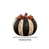 Goldenes Muster Kürbis Dekoration Schwarz Weiß Gestreiftes Design Halloween Ornament Heimdekoration