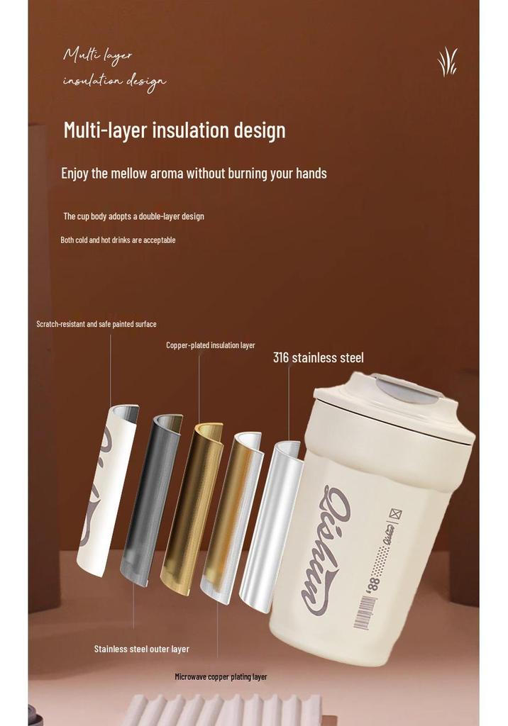 Octagonal 304 Stainless Steel Thermos Mug: Portable Vacuum Coffee Cup