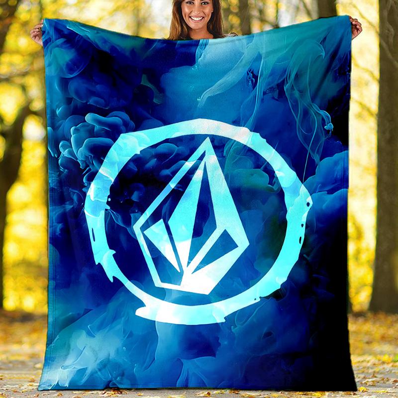 V-VOLCOM LOGO4 printed throw blanket—lightweight,soft,warm;versatile blanket for all seasons—perfect as &air-conditioning throw,nap blanket