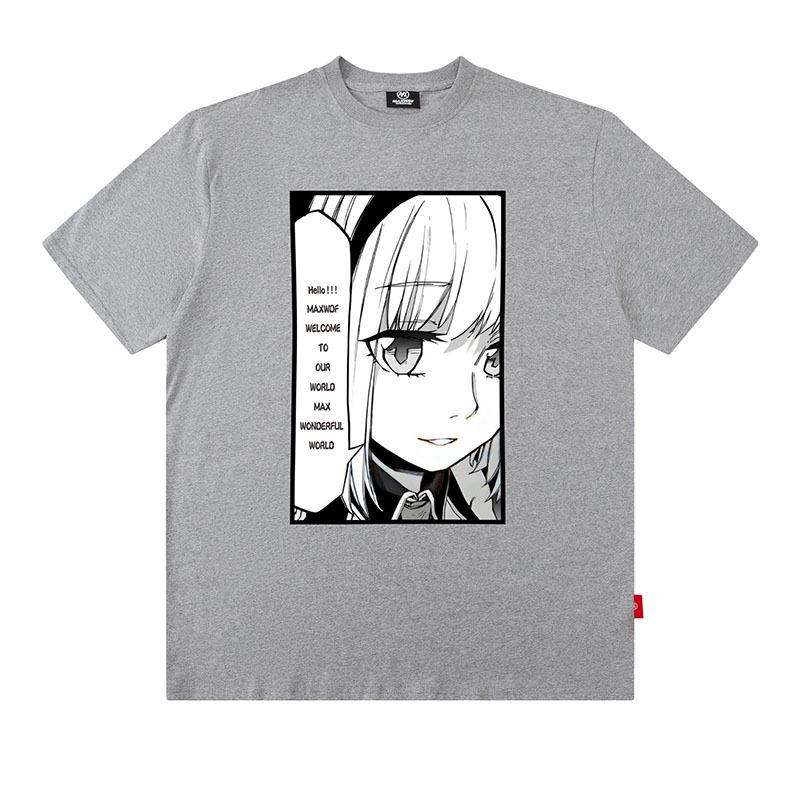 Trendy Brand Men'S Y2K Cartoon Printing T-Shirt Japanese Street Trend Large Version Loose Cotton T-Shirt Men And Women