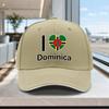 Adjustable Dominica Heart Flag Baseball Cap  Lightweight Unisex Printed Hat for Outdoor Weddings Parties