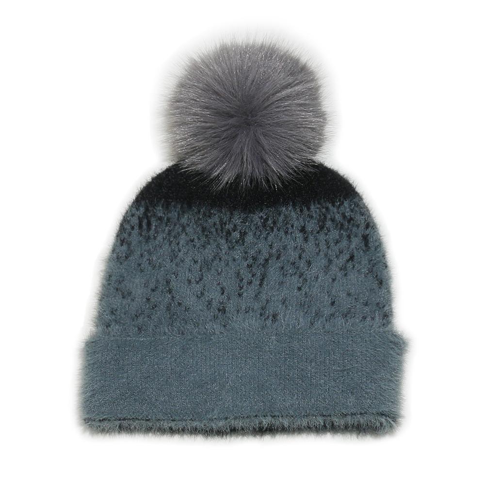 Winter hat children Temu autumn and winter new wool hat imitation mink jacquard knitted hat ear hat women
