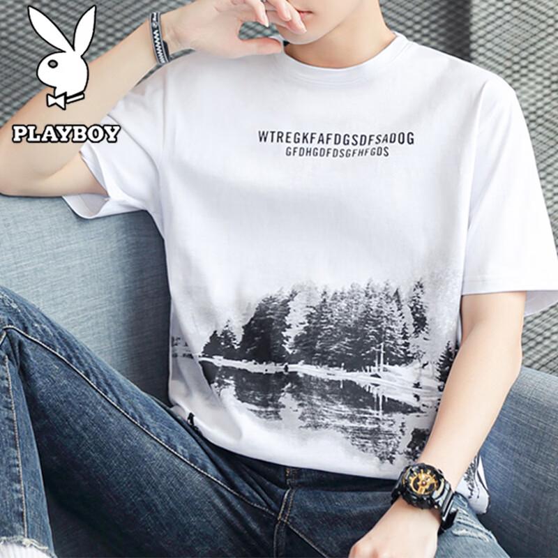 PLAYBOY Men s Short Sleeve Cotton T-shirt XL