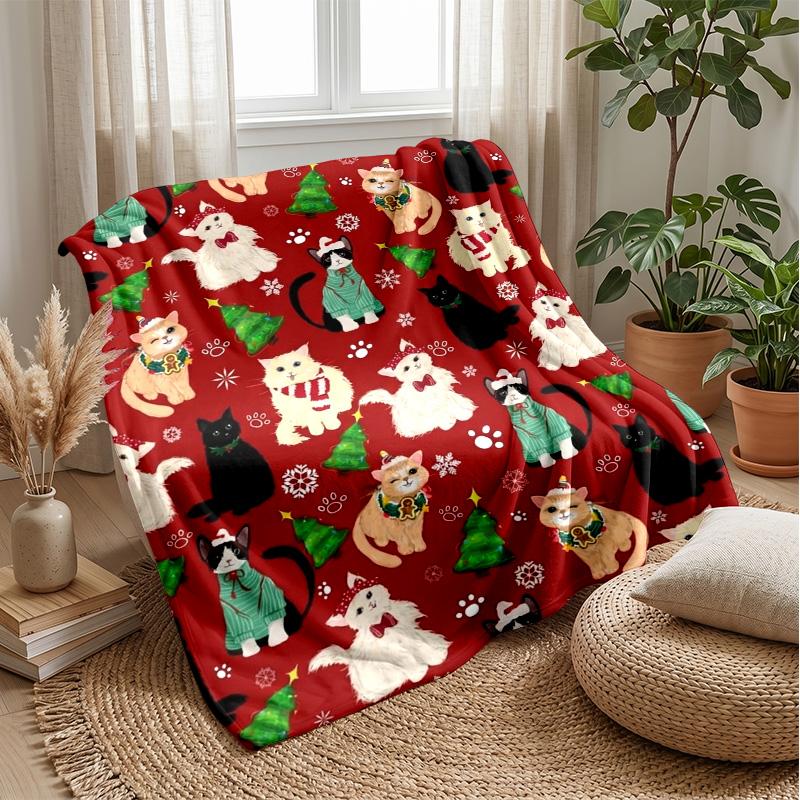 Fantasy Winged Cats Theme blanket Lightweight Warm Flannel Blanket Decorative Throw Blanket for Home Decoration