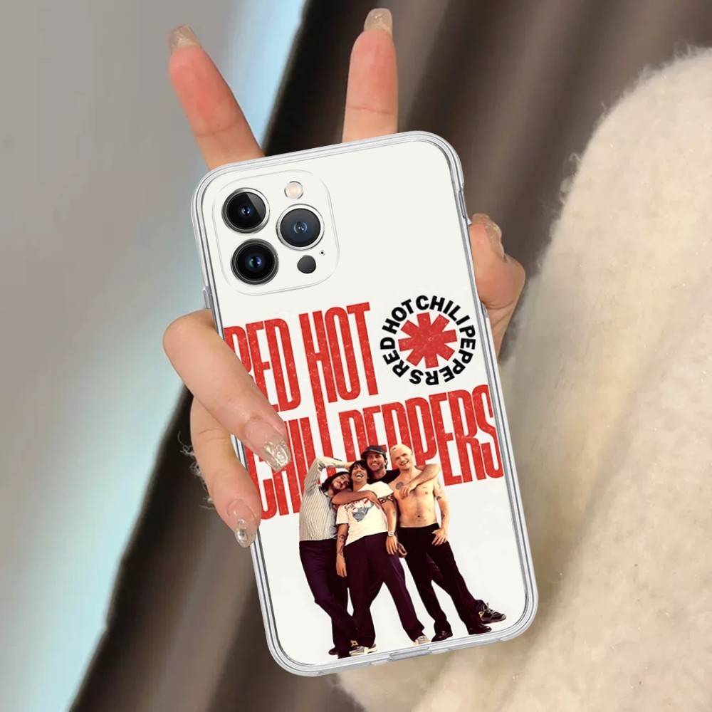 Red Hot Chili P-Peppers Band Transparent Phone Case For IPhone 17 Air 16 Pro Max 15 14 13 12 11Plus Shockproof Cover