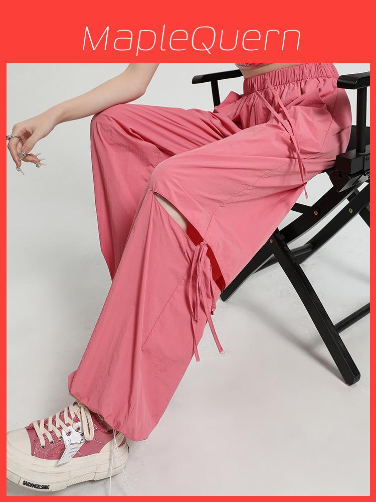 Women Fast Dry Cargo Pants With Ripped Details For Casual Streetwear