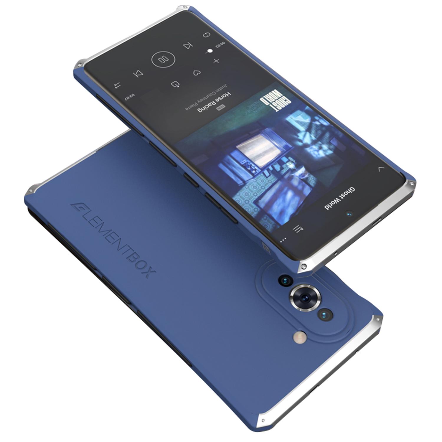 

ELEMENT BOX Для Huawei nova 10 4G Жесткий ПК Задняя Металлическая Рамка Чехол 3-компонентная Конструкция Ударопрочная Накладка для Мобильного Телефона Blue/Silver