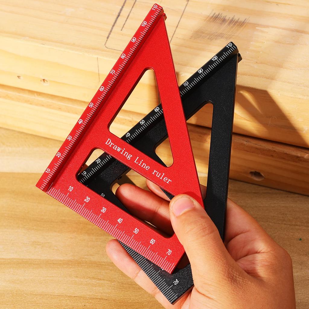 Metric Woodworking Square Protractor 3D 45/90 Degree Layout Aluminum Alloy Miter Measuring Triangle Ruler Carpenter Toolsolss