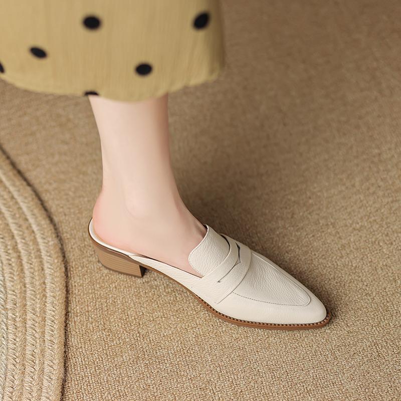 Pantofole da donna e sandali da donna Mules Scarpe a punta Ciabatte Albicocca Esterno Con Taglia Piccola Premium Eva Elegante Vip