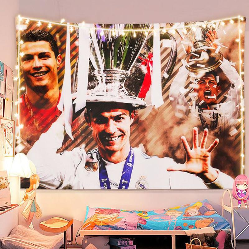 Cristiano Ronaldo Background Cloth Football Star Background Hanging Cloth Multiple Sizes Dormitory Wall Decoration Wall Tapestry