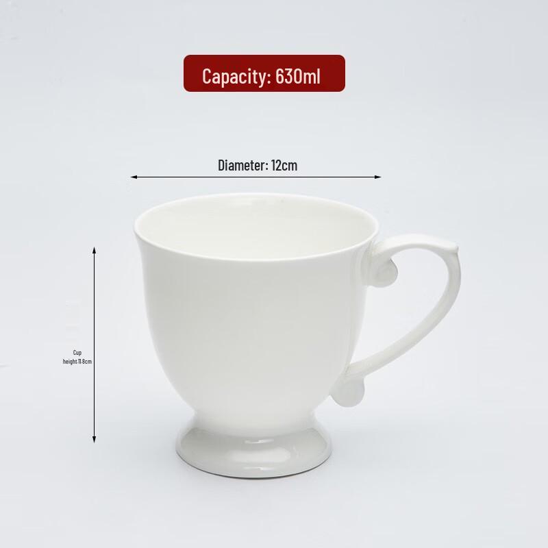 Qianxing Pure White Ceramic Breakfast Mugs
