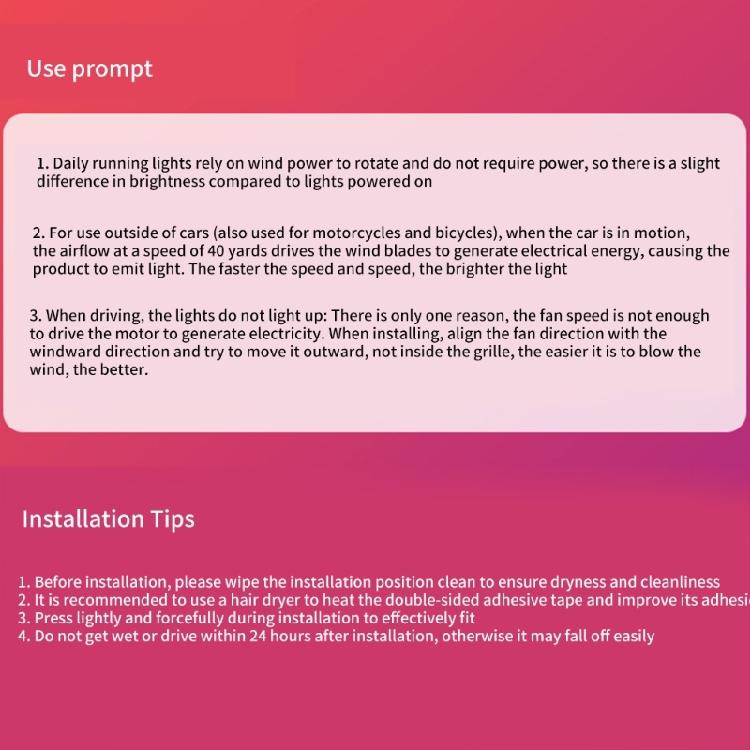 Stylish & Efficient Vehicle Light LED Wind Powered Daytime Running Light Durable