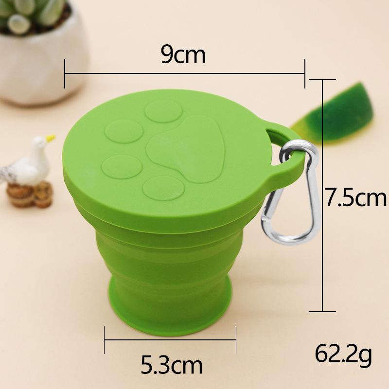 Silicone Cat Paw Portable 180ml Folding Water Cup - Travel-Friendly Retractable Design