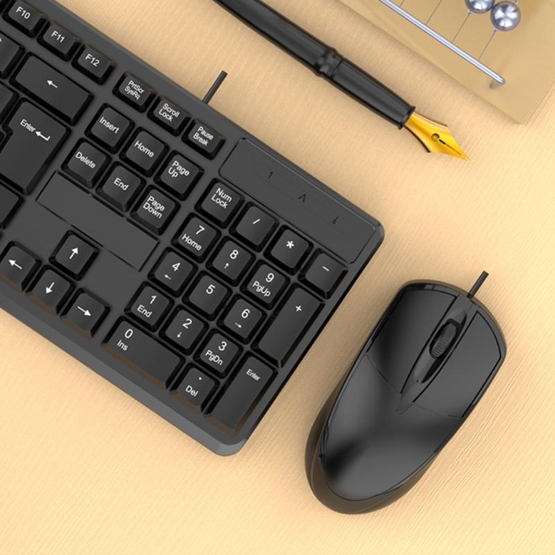 Corded Keyboard and Mouse Corded Keyboard and Mouse Combo USB Keyboard and Mouse Set for School Office Business Gaming
