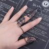 Crown Silver Gold Party Tassels Women Jewelry Finger Ring Finger Bracelet Chain Nail Cover Rings