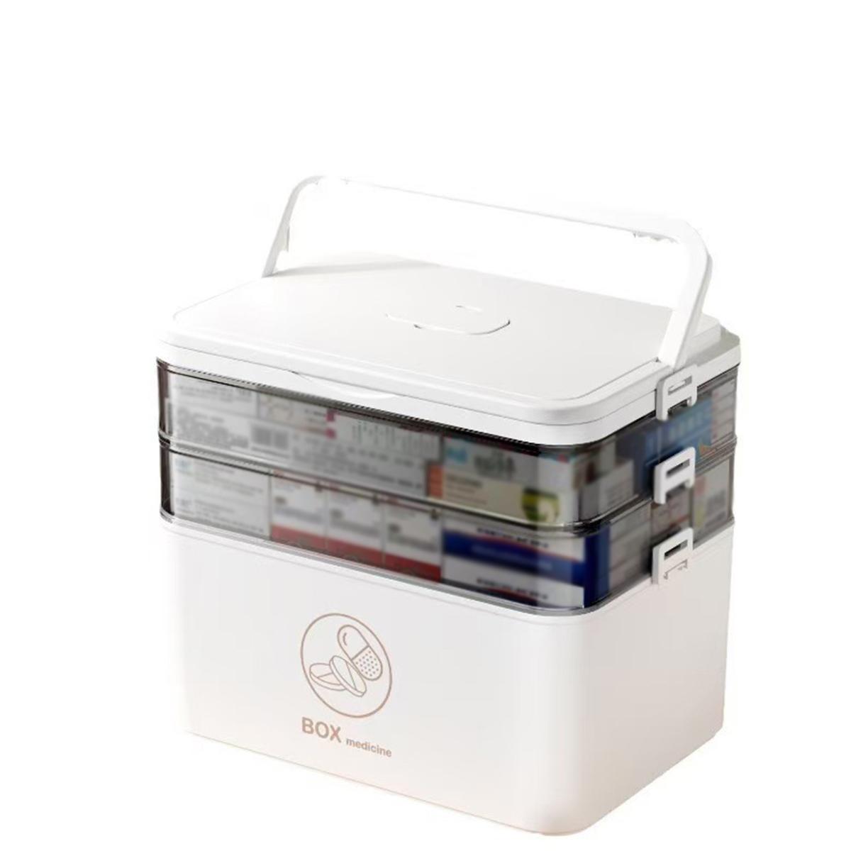 

Портативная аптечка большой емкости для дома, аптечка первой помощи, семейная аптечка с многослойным футляром для хранения лекарств