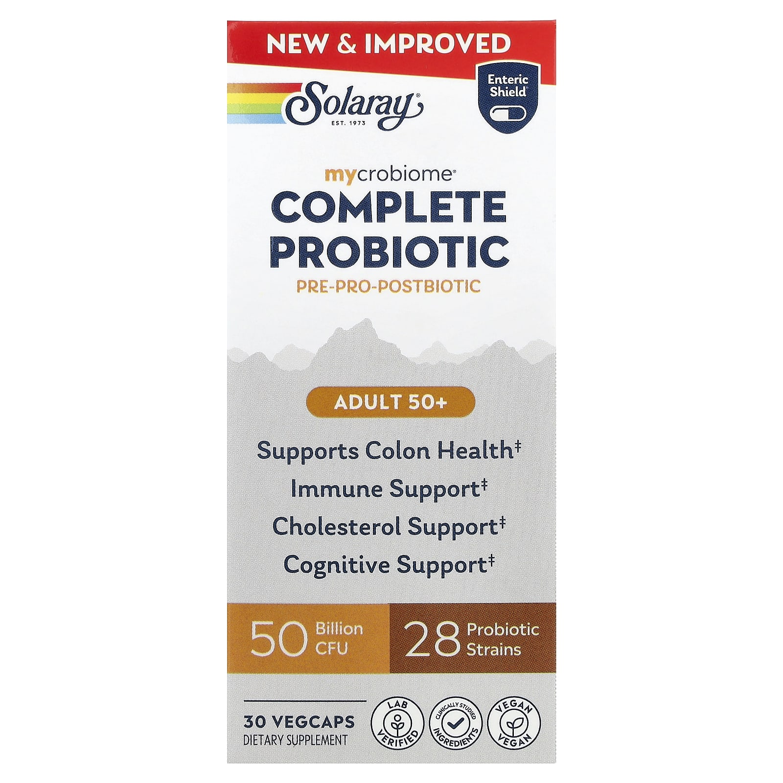 

Solaray, Mycrobiome®, Complete Probiotic, Adults 50+, 30 Veggie Capsules