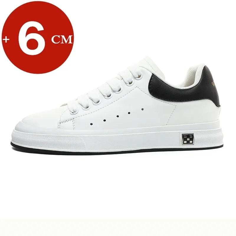 Casual Lift Sneakers Men Elevator Shoes Height Increase Insole 6cm White Black Taller Shoes Men Elevator Shoes 41