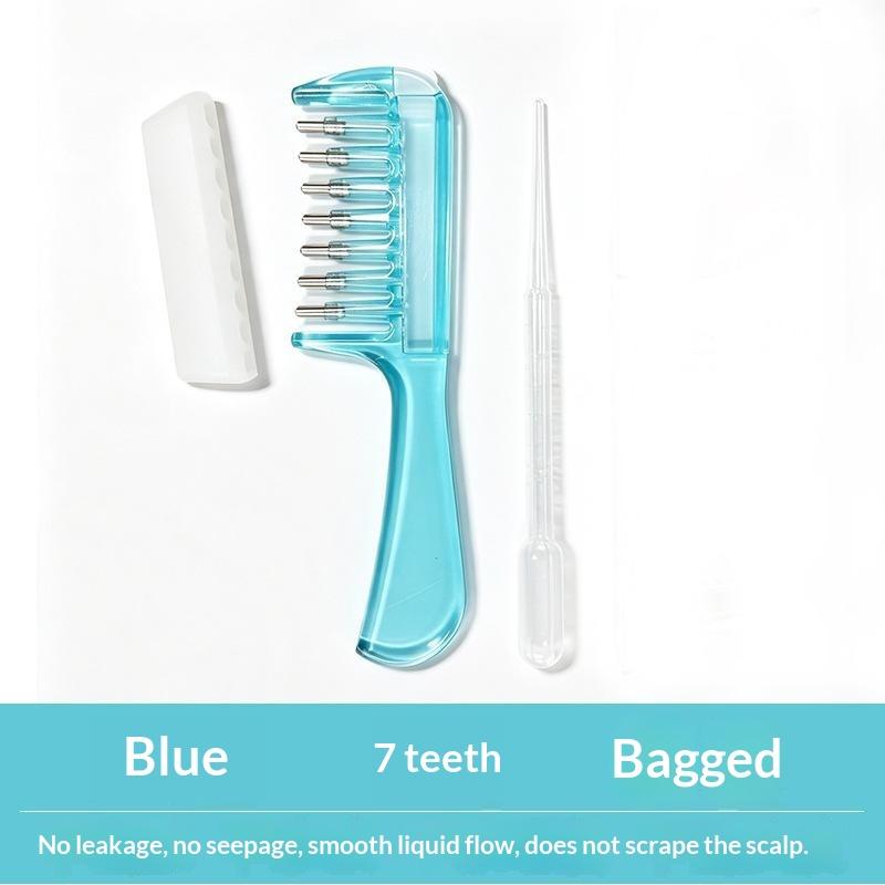Unisex Transparent Essential Oil Applicator Massage Comb With Built-In Liquid Reservoir Rolling Metal Teeth