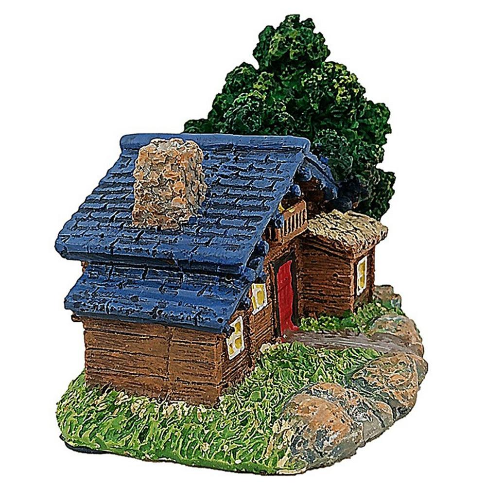 

Wood Texture Cabin Ornament Bonsai Decoration Micro Landscape Garden Resin Craft Type A