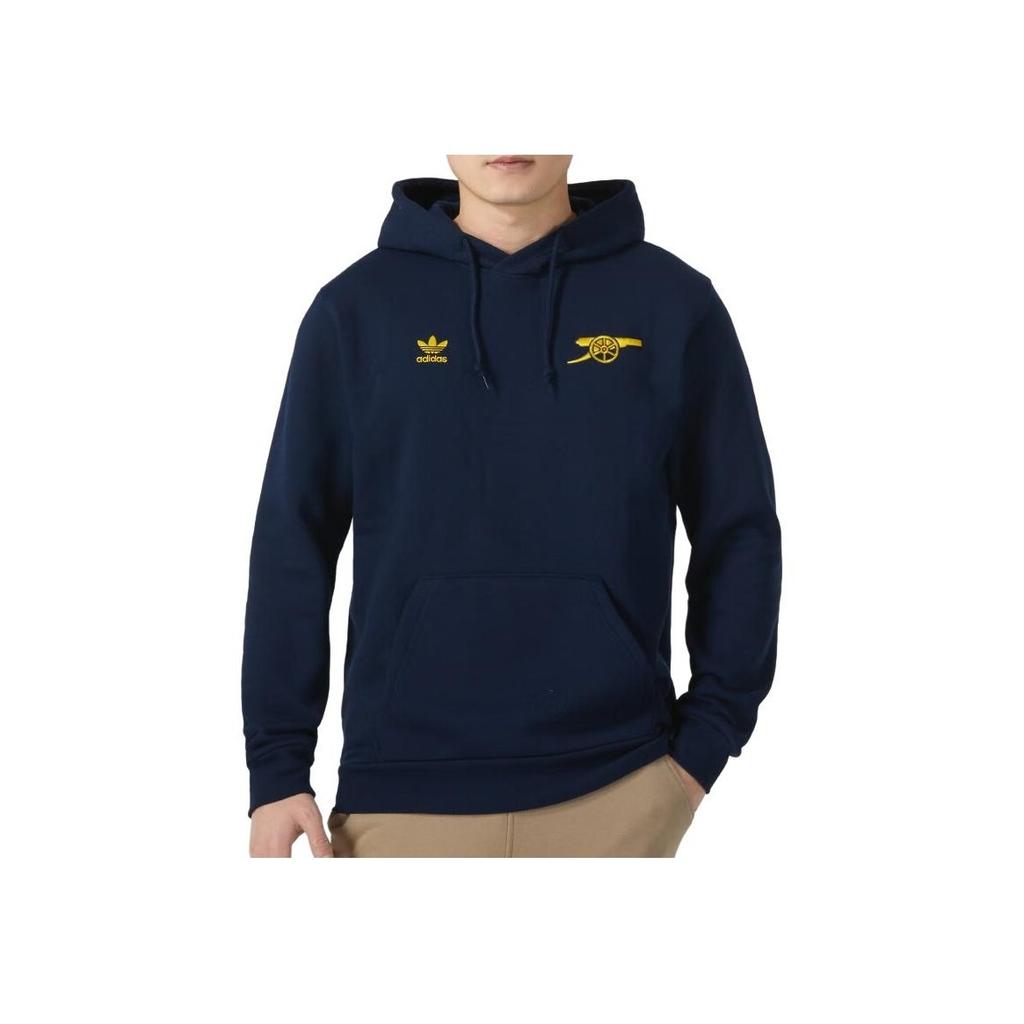 Adidas Originals Embroidered Logo Casual Hoodie Long Sleeve Men Tops Blue IK8713