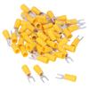 50Pcs Fork Terminals Insulated Spade U Type Wire Connector 12‑10AWG Cable Crimp SV5.5‑4 Yellow