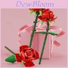 Realistic Roses Flowers Building Block Bricks Educational Toys Set For Girls