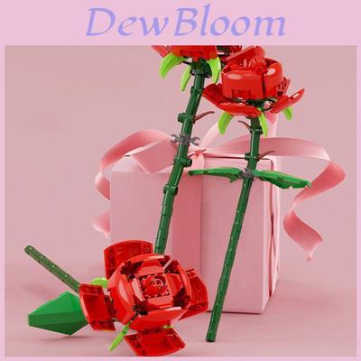 Realistic Roses Flowers Building Block Bricks Educational Toys Set For Girls
