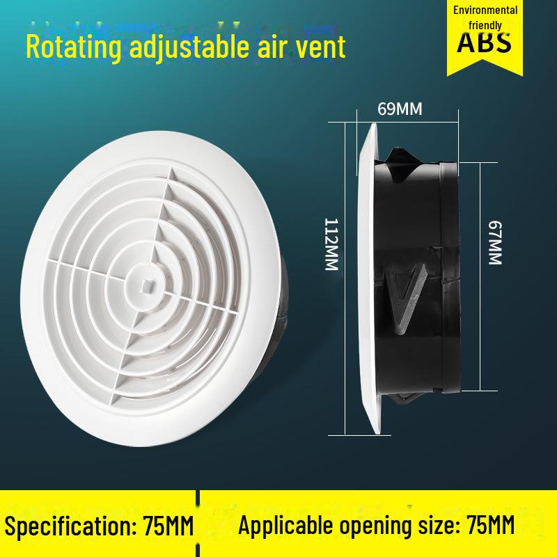 ABS-Rundjalousie mit Netzabdeckung für Frischluft- und Abluftkanalsysteme