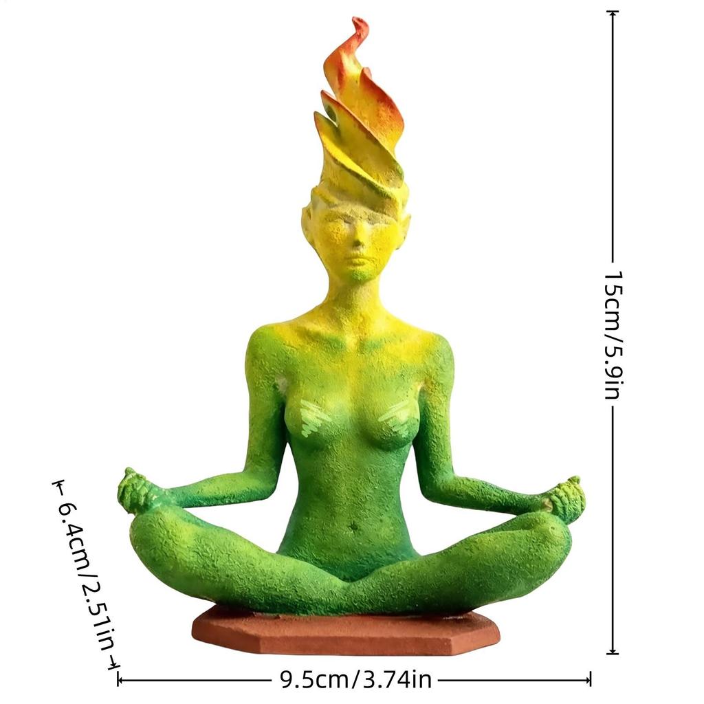Yoga Figurines Meditation Women Figurine Abstract Yoga Woman Sculpture for Home Shelf Studio Meditation Room Office Living Room