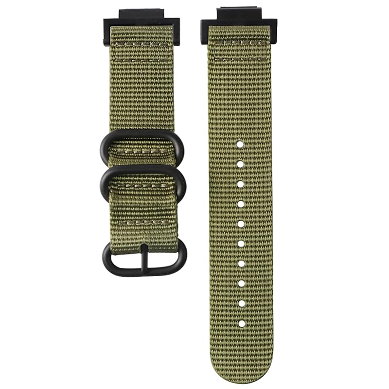 

[SQHYWJ] Replacement watch band for Casio G-SHOCK series nylon canvas material unisex GA-110 (black buckle, army green)