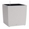 LECHUZA Pot De Fleurs - Cube Cottage 50 - 49 X 49 X 49,5 Cm - Kit Complet - Gris Clair