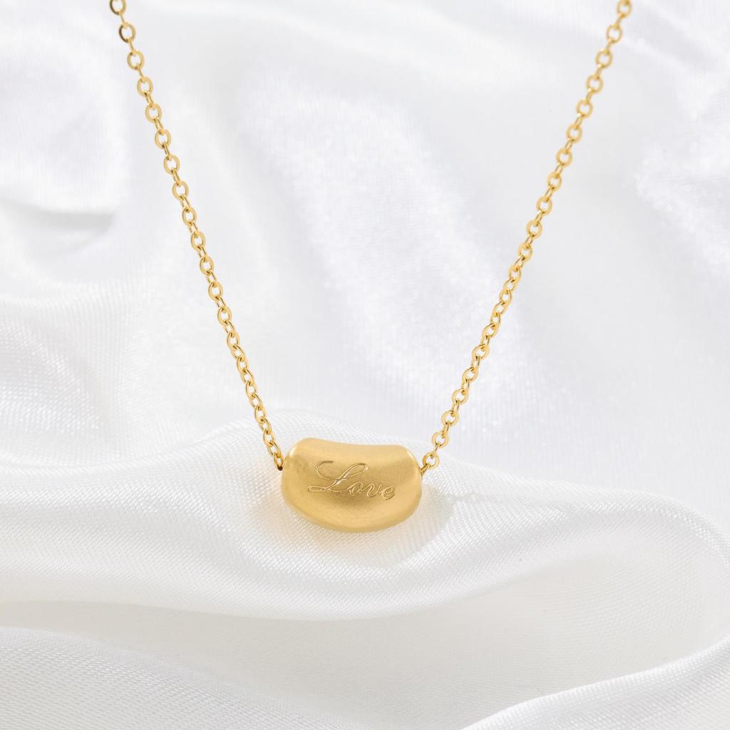 Gold Acacia Bean Necklace Titanium Steel Love Necklace Does Not Fade Gift