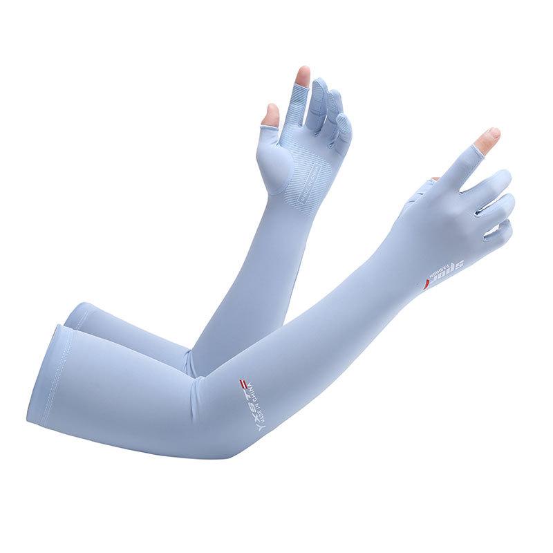 Ice Silk Sunscreen Sleeves Women's Summer UV Protection Men's Gloves Long Thin Cycling Fishing Elbow Dew