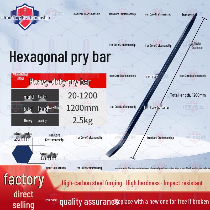 Heavy-Duty Hexagonal Pry Bar Tool