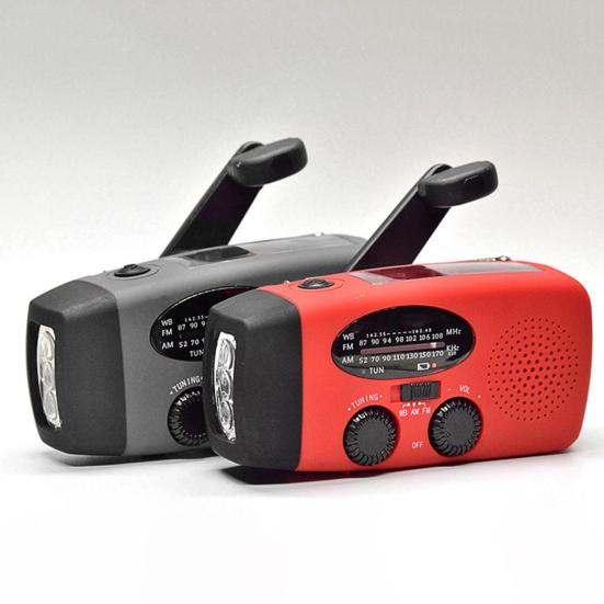 Solar Emergency Radio with LED Flashlight SOS Alarm Weather Forecast Emergency Crank AM/FM Radio USB Mobile Phone Charger